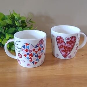 DANAWARES Heart Theme "I Love You Very Much" Ceramic Mugs, Set of 2